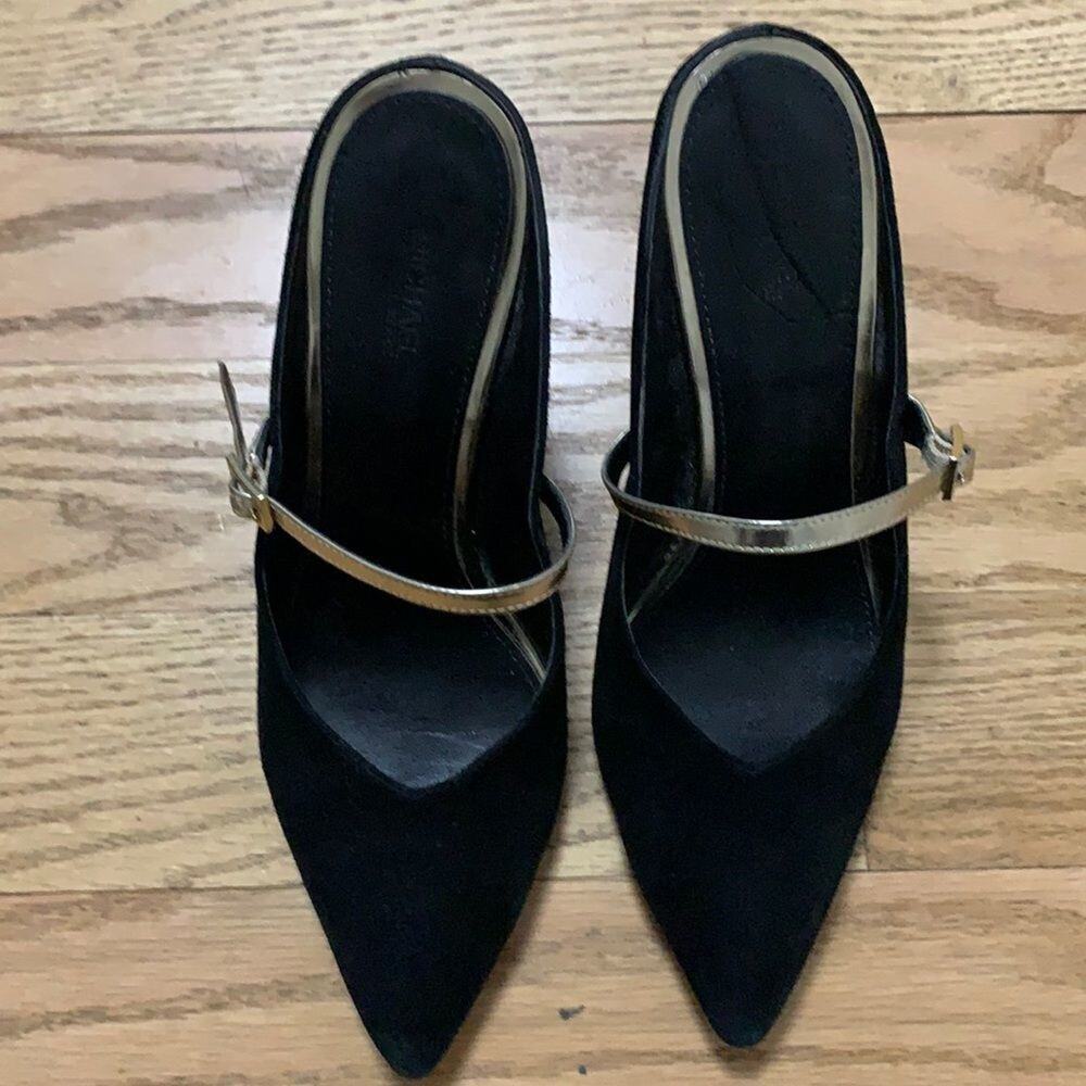 MICHAEL MICHAEL KORS BLACK‎ & GOLD  MULE SIZE 10M